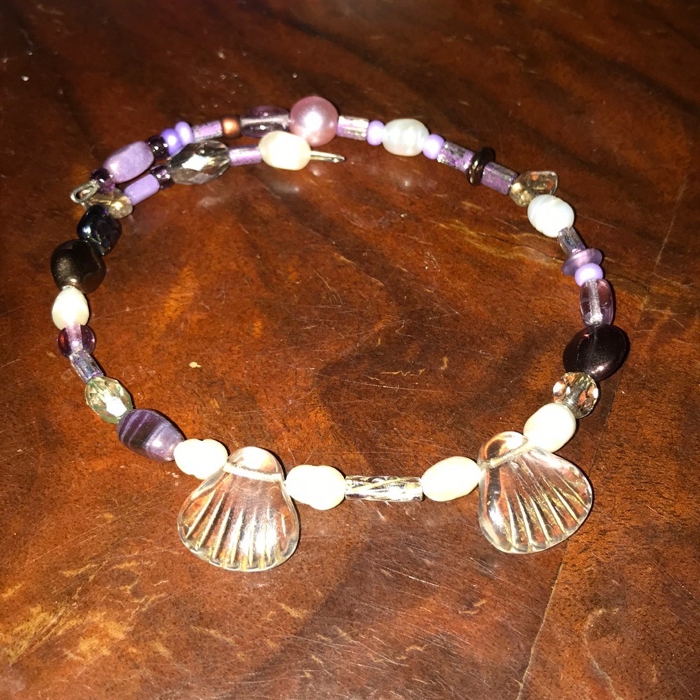 Pearl wire wrap new anklet or bracelet by Amanda Sanchez new